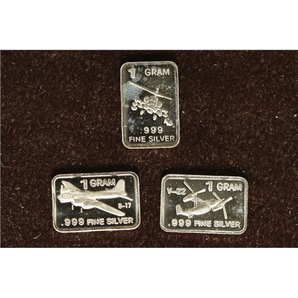 3-1 GRAM PROOF SILVER AIRCRAFT THEMED INGOT