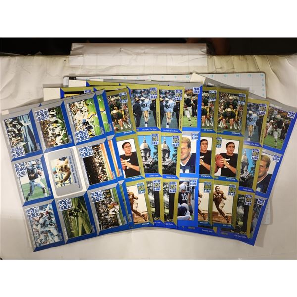 9 SHEETS OF CAMPUS FOOTBALL TRADING CARDS UNC