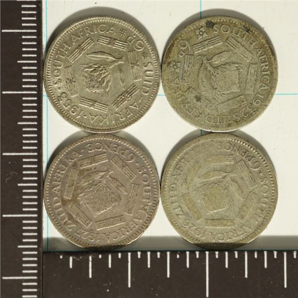 1926, 27, 32 & 1953 SOUTH AFRICA SILVER 6 PENCE