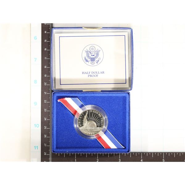 1986-S US STATUE OF LIBERTY PF HALF DOLLAR IN BOX