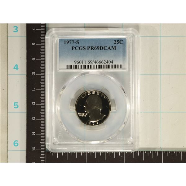1977-S WASHINGTON QUARTER PCGS PR69 DCAM