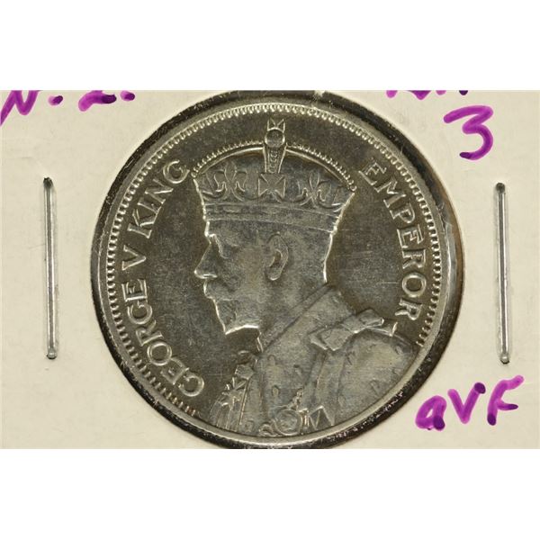 1935 NEW ZEALAND SILVER SHILLING .0908 OZ. ASW