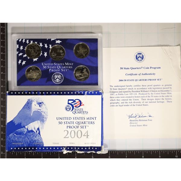 2004 US 50 STATE QUARTERS PROOF SET WITH BOX