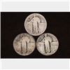 Image 1 : 3-NO DATE SILVER STANDING LIBERTY QUARTERS