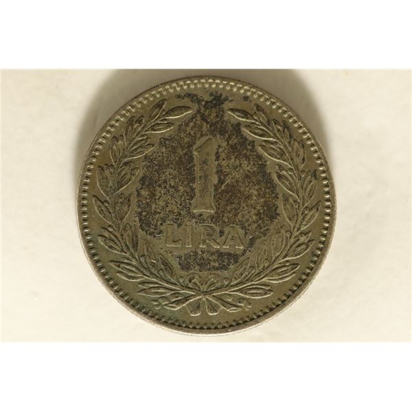 1946 TURKEY SILVER 1 LIRA .1447 OZ. ASW. SOME TYPE