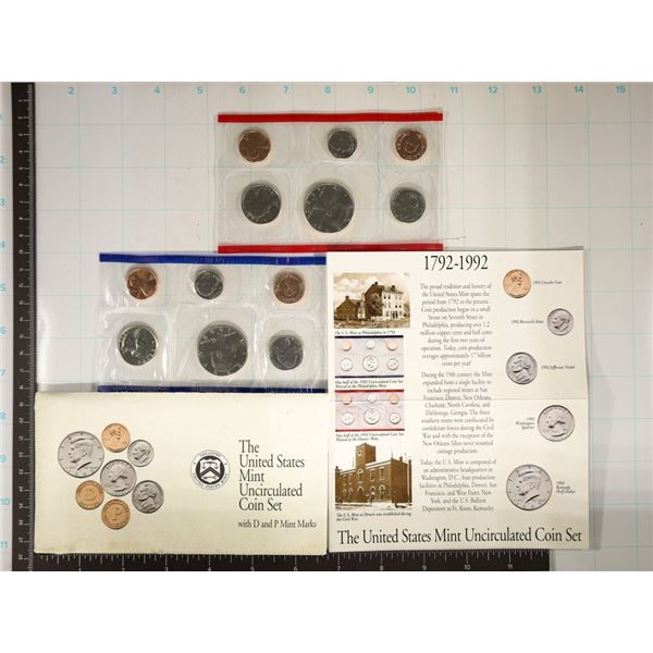 1992 US MINT SET (UNC) P/D (WITH ENVELOPE)
