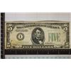 Image 1 : 1934 US $5 FRN, GREEN SEAL, STAINED LOWER LEFT