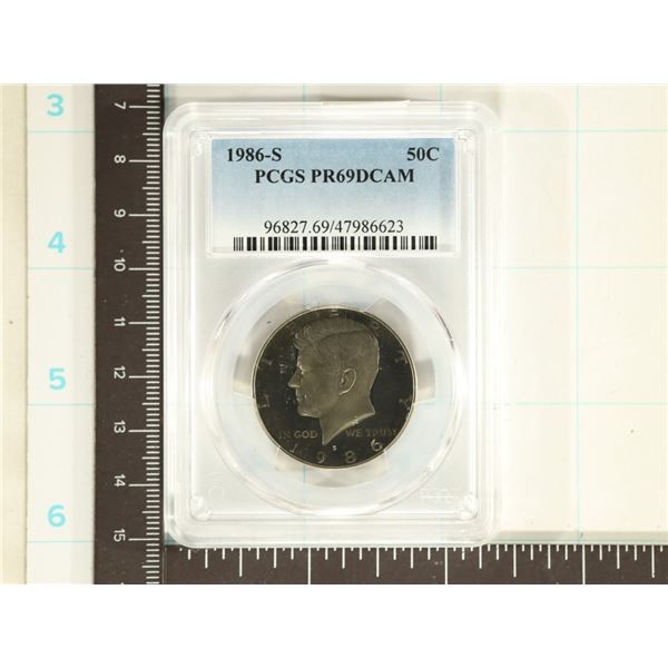 1986-S KENNEDY HALF DOLLAR PCGS PR69 DCAM