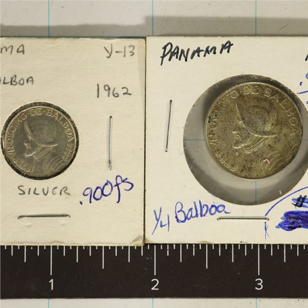2 PANAMA SILVER BALBOA COINS. .2532 OZ. ASW TOTAL