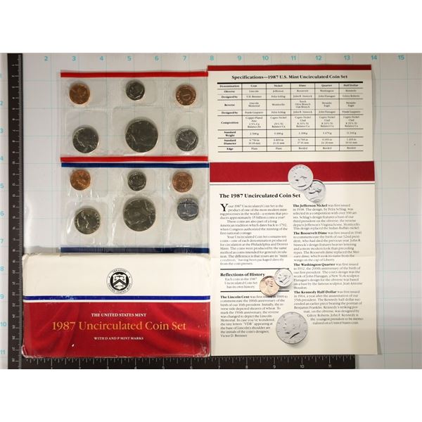 1987 US MINT SET (UNC) P/D (WITH ENVELOPE) WITH
