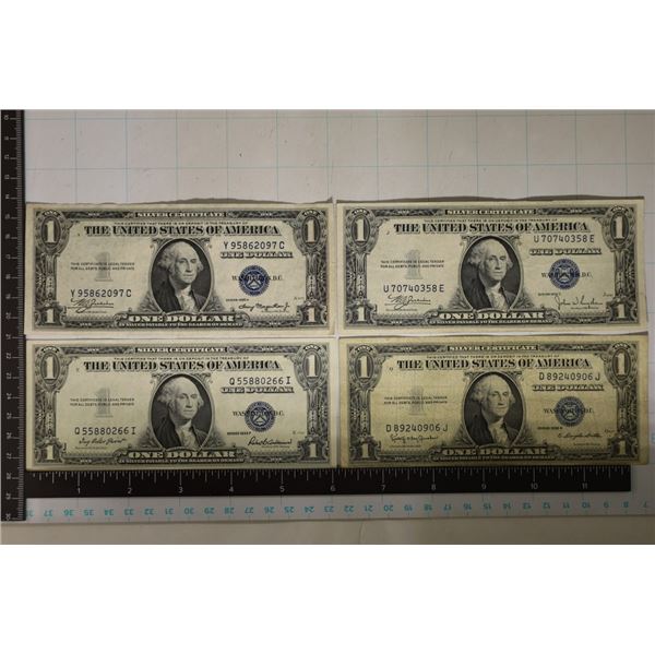 1935-A. C. F & H US $1 SILVER CERTS, BLUE SEALS.