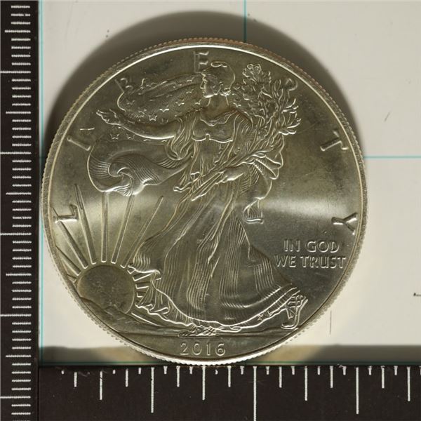 2016 AMERICAN SILVER EAGLE UNC IN HARD PLASTIC