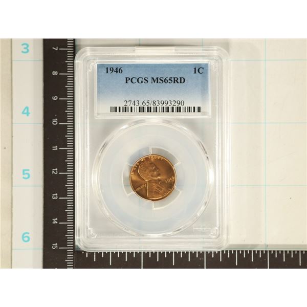 1946 LINCOLN WHEAT CENT PCGS MS65RD