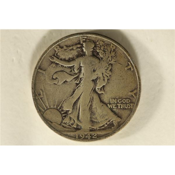 1942-S SILVER WALKING LIBERTY HALF DOLLAR