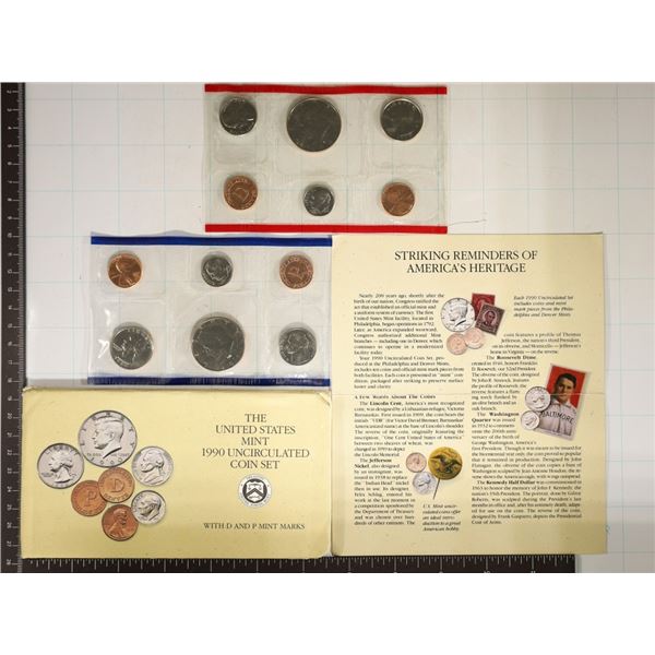 1990 US MINT SET (UNC) P/D (WITH ENVELOPE) AND