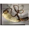 Image 2 : 12"  POWDER HORN WITH LEATHER STRAP. HAND MADE