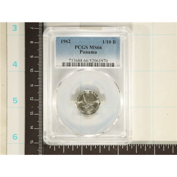 1962 PANAMA 1/10 BALBOA  PCGS MS66