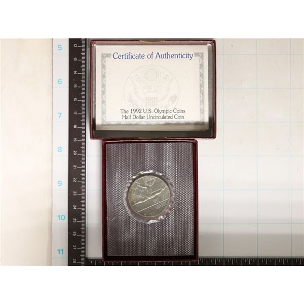 1992-P US UNC OLYMPIC HALF DOLLAR WITH CERTIFICATE