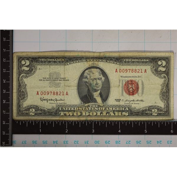 1963 US $2 RED SEAL NOTE