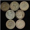 Image 2 : 7 MEXICO SILVER 1 PESO COINS .3598 ASW TOTAL. 1958