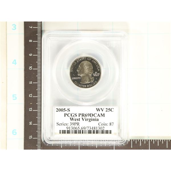 2005-S WEST VIRGINIA QUARTER PCGS PR69 DCAM