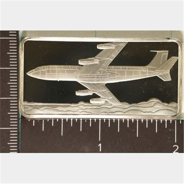 1.06 OZ. PF STERLING SILVER JET THEMED INGOT