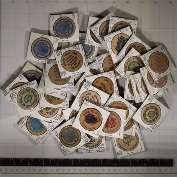 40 ASSORTED WOODEN NICKELS: VENTURA COUNTY