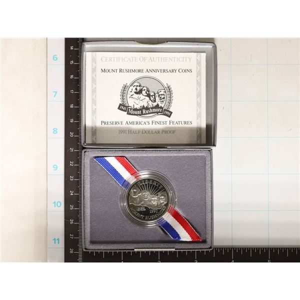 1991-S US PF MT. RUSHMORE HALF DOLLAR WITH
