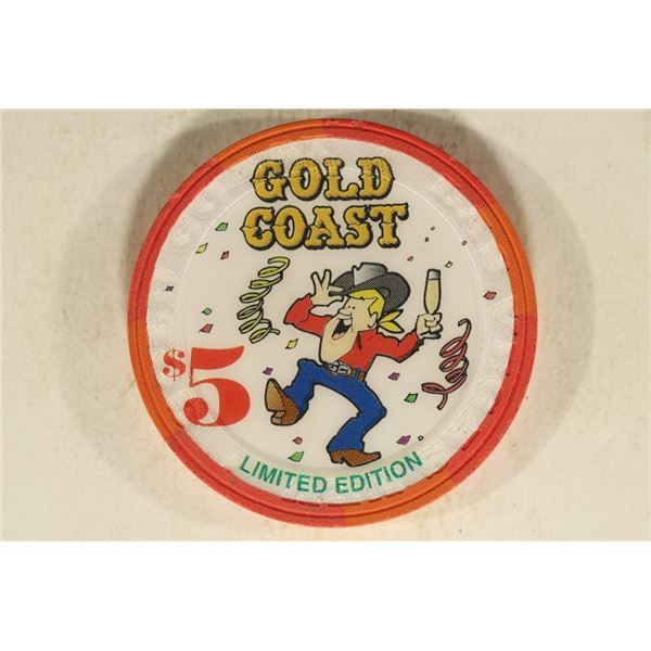 $5 GOLD COAST CASINO CHIP. THE MILLENIUM 2000