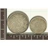 Image 1 : 1354 IRAN 1/2 & 1/4 SILVER RIYAL COINS .2639 OZ.