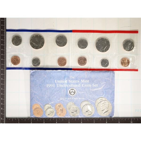 1991 US MINT SET (UNC) P/D (WITH ENVELOPE)