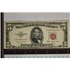 Image 1 : 1953-B US $5 RED SEAL NOTE