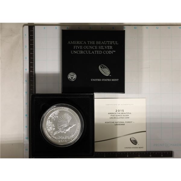 2015-5 OZ. SILVER AMERICA THE BEAUTIFUL QUARTER,