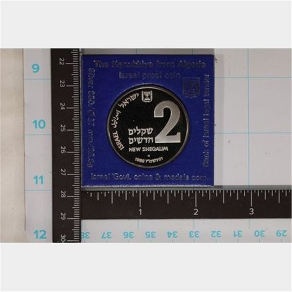 1986 ISRAEL STERLING SILVER PF 2 NEW SHEQALIM