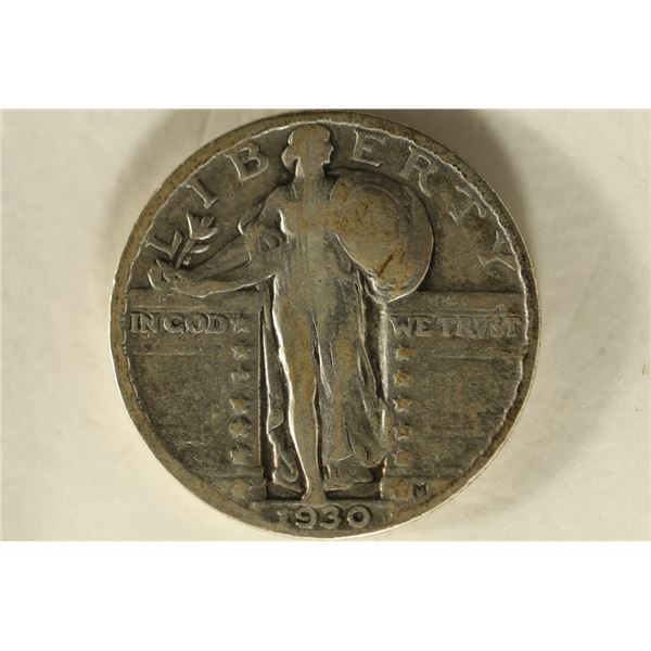 1930 SILVER STANDING LIBERTY QUARTER