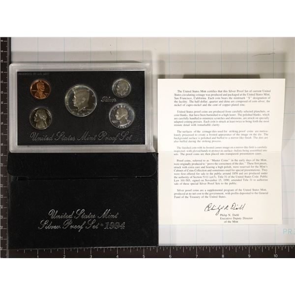 1994 US SILVER PROOF SET (WITH BOX) AND