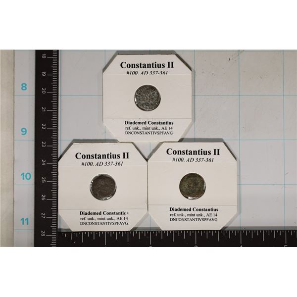 3 CONSTANTIUS II 337 A.D.-361 A.D. ANCIENT COINS