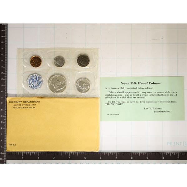1959 US SILVER PROOF SET (WITH ENVELOPE) AND