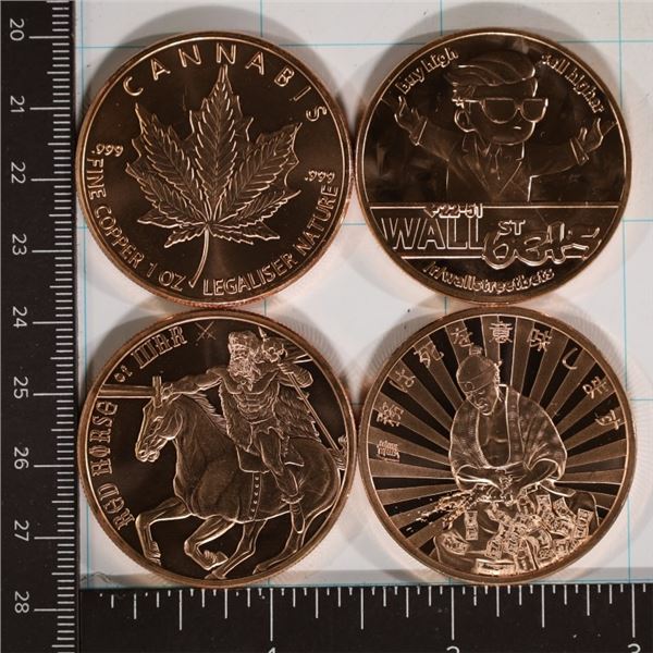 4-1 OZ. COPPER UNC ROUNDS: THE RED HORSE OF WAR,