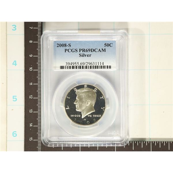 2008-S SILVER KENNEDY HALF DOLLAR PCGS PR69 DCAM