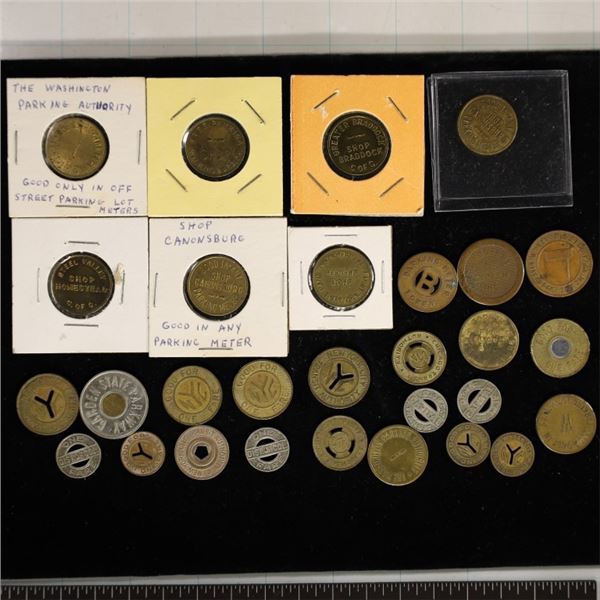 29 ASSORTED VINTAGE METAL PARKING & TRANSPORATION