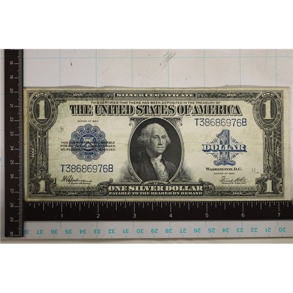 1923 US LARGE SIZE "HORSE BLANKET" $1 SILVER CERT
