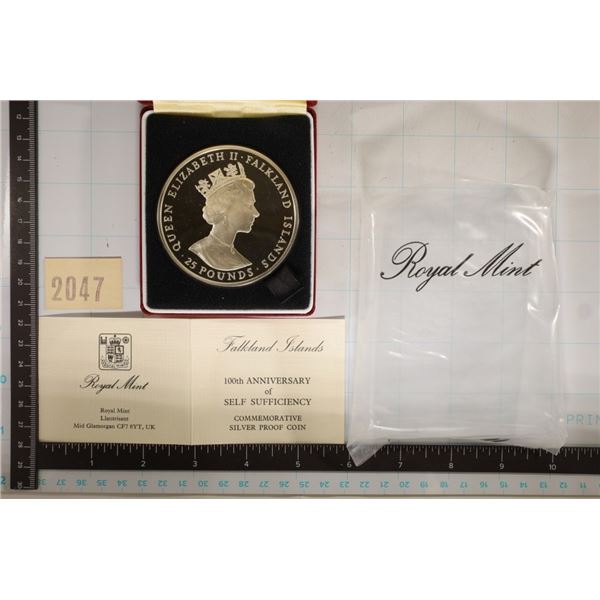 1985 FALKLAND ISLANDS SILVER PF 25 POUNDS 151.3