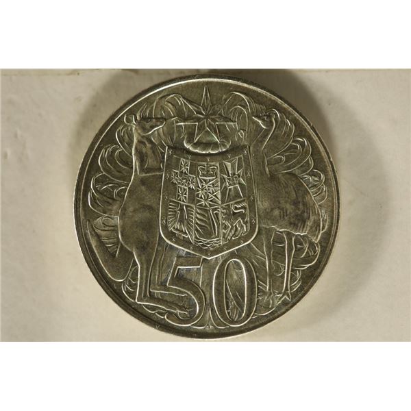 1966 AUSTRALIA SILVER 50 CENTS BRILLIANT UNC
