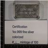 Image 2 : 1 TROY OZ .999 FINE SILVER ADULT PF ART BAR