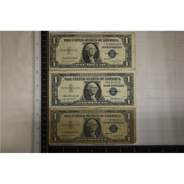 1935-G, 57 & 1957-A US $1 SILVER CERTS, STAR NOTES