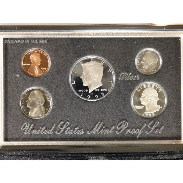 1995 US SILVER PREMIER PROOF SET (WITH BOX) AND