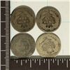 Image 2 : 1857, 77, 90 & 1891 SILVER SEATED LIBERTY DIMES