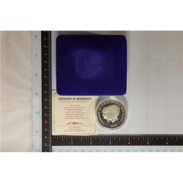 1981 SAMOA SILVER $10 TALA STERLING PF COIN TO