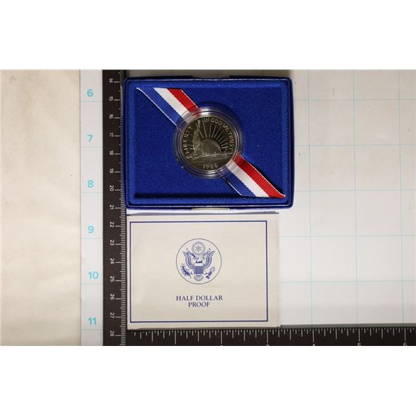 1986-S US STATUE OF LIBERTY PF HALF DOLLAR IN BOX